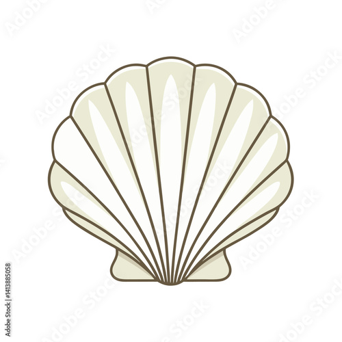 Scallop shell Vector art and illustration, Scallop silhouette