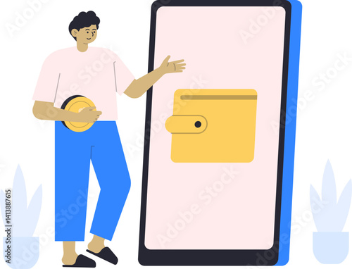 Financial Economy Business Character Illustration Finance Money Growth Graphic Coin Banking Management Cash Calculator Transfer Target Income Money Management Invesment