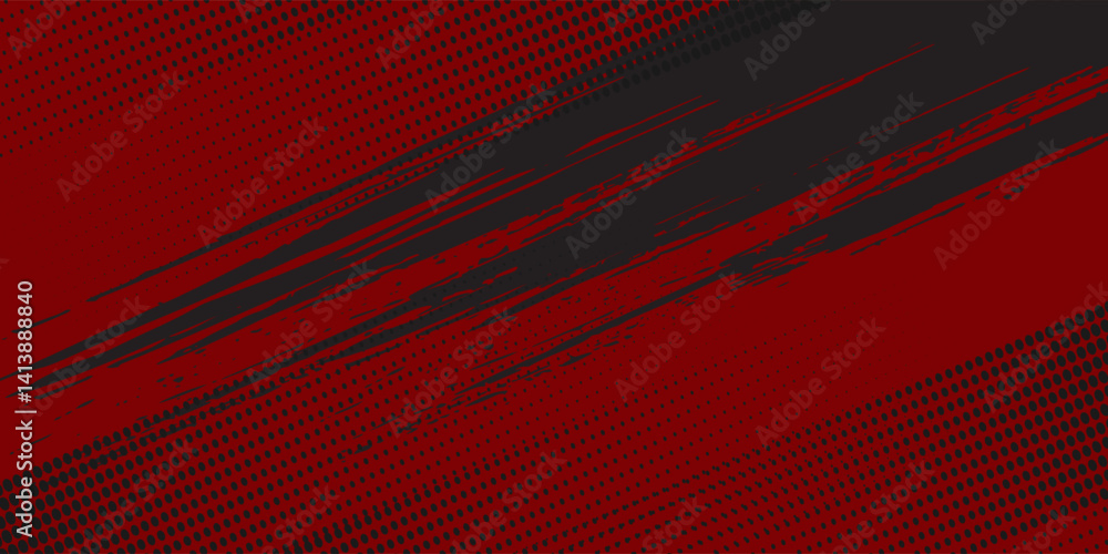 Fototapeta premium Grunge texture effect background. Distressed rough dark abstract textured. Black isolated on red. Graphic design element vintage style decoration concept