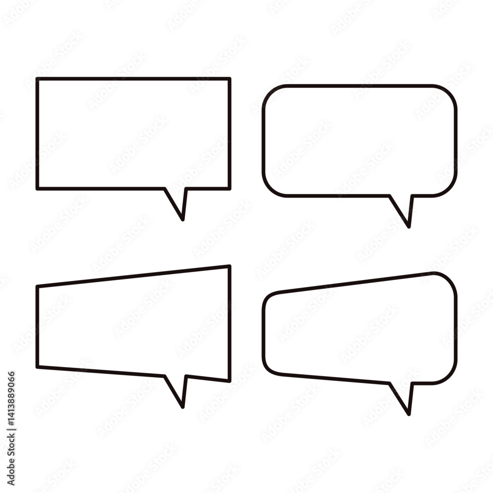 Simple illustration of square speech bubble Simple illustration of square speech bubble