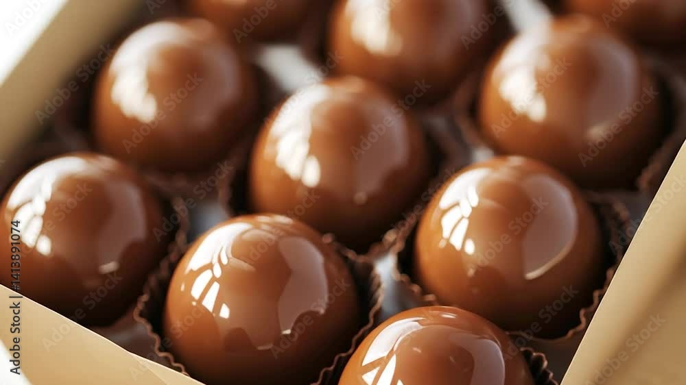 Chocolate truffles in a box Chocolate truffles in a box