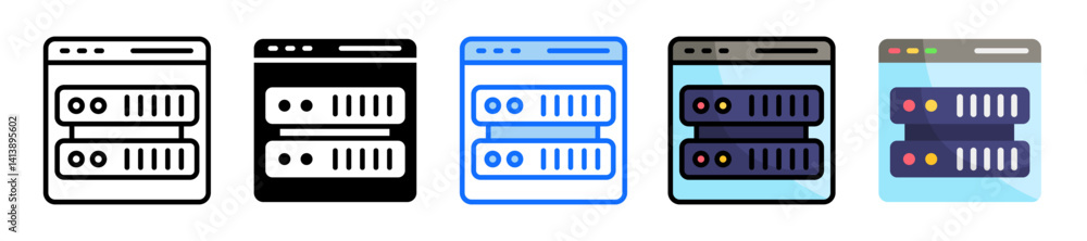 Server Icon Set Multiple Style Collection Server Icon Set Multiple Style Collection