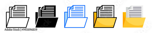 Folder Icon Set Multiple Style Collection