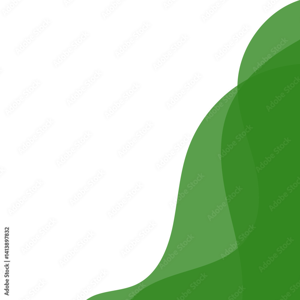 Fototapeta premium Green Wave Corner Transparant
