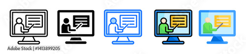 Digital Teaching Icon Set Multiple Style Collection