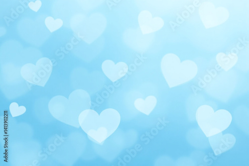 Wallpaper Mural blue background with white hearts Torontodigital.ca