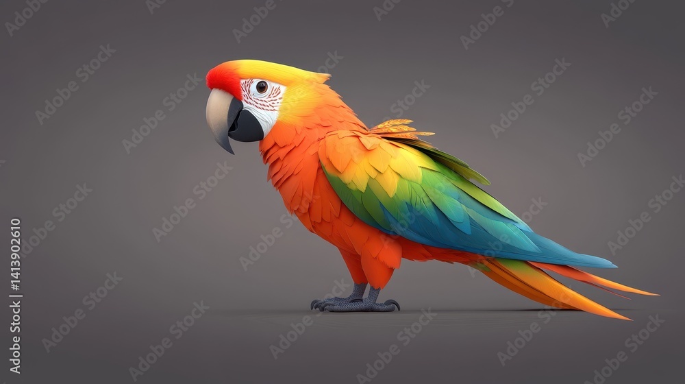 Obraz premium Scarlet Macaw in Surreal Hues