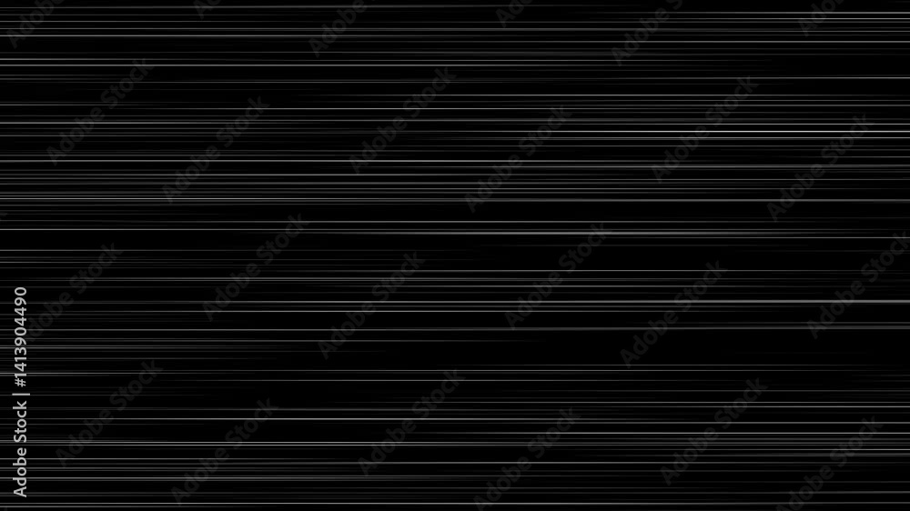 Animation of Comic speed lines background texture pattern effect in cartoon concept,Anime speed line background animation on black, White lines of speed and acceleration forward,backward, up,down.