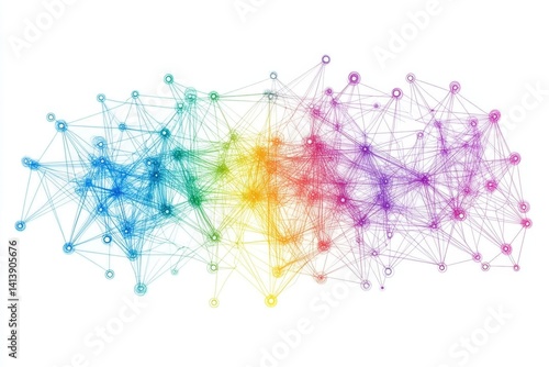 Colorful network of interconnected nodes