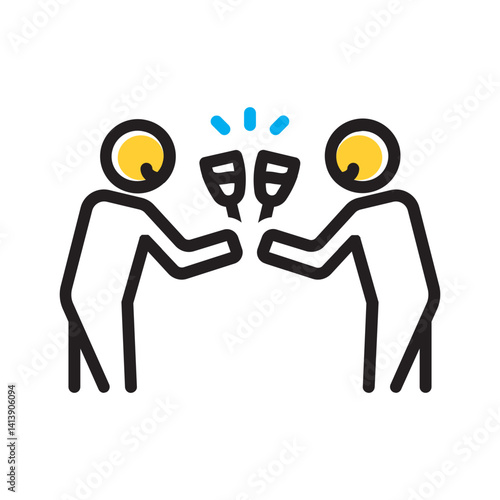 Vector multi color icon for Alcohol addiction