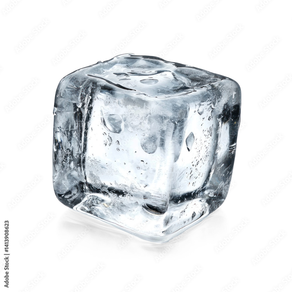 Obraz premium Simple Ice cube isolate on transparent background