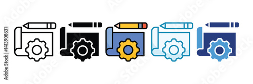Blueprint Icon Set Multiple Style Collection