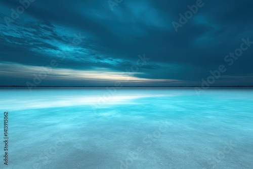 Serene Twilight: A Captivating Coastal Panorama Under a Dreamy Dusk Sky