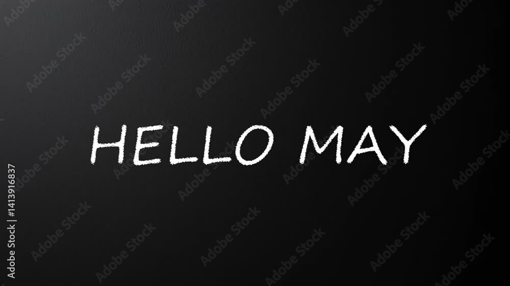 HELLO MAY Text On Black Background 4k Animated Video HELLO MAY Text On Black Background 4k Animated Video