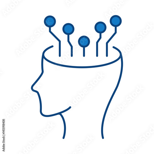 Tech Startup Blue Line Icon. Startup, Success, Growth Editable Stroke Vector Illustration