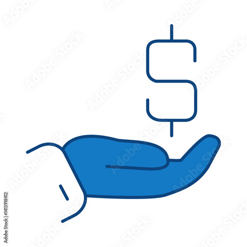 Investment Blue Line Icon. Startup, Success, Growth Editable Stroke Vector Illustration