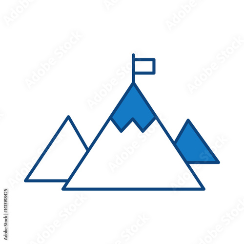 Success Blue Line Icon. Startup, Success, Growth Editable Stroke Vector Illustration