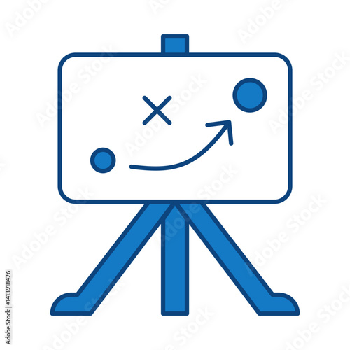 Strategy Blue Line Icon. Startup, Success, Growth Editable Stroke Vector Illustration