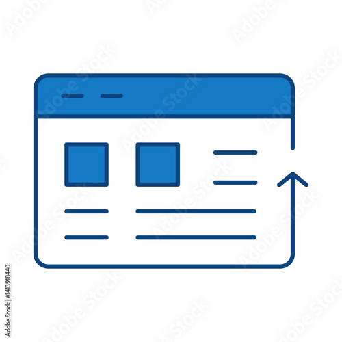 Website Blue Line Icon. Startup, Success, Growth Editable Stroke Vector Illustration