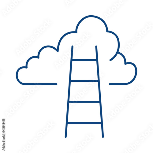 Success Blue Line Icon. Startup, Success, Growth Editable Stroke Vector Illustration