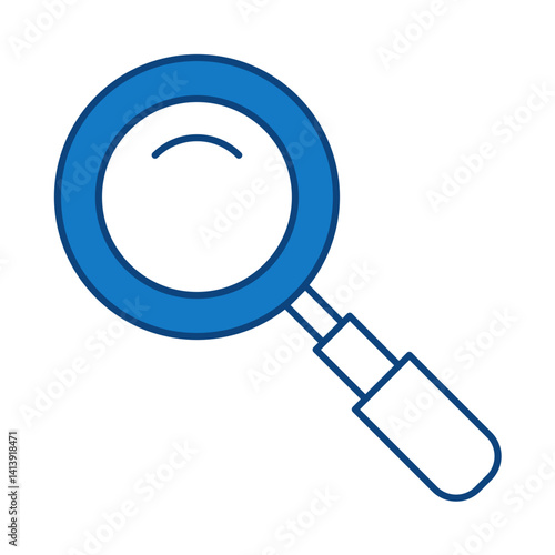 Search Blue Line Icon. Startup, Success, Growth Editable Stroke Vector Illustration