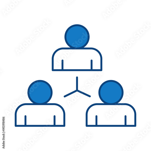 Team Blue Line Icon. Startup, Success, Growth Editable Stroke Vector Illustration
