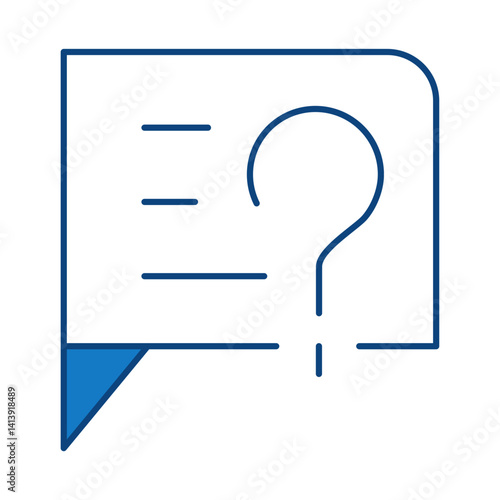Question Blue Line Icon. Startup, Success, Growth Editable Stroke Vector Illustration