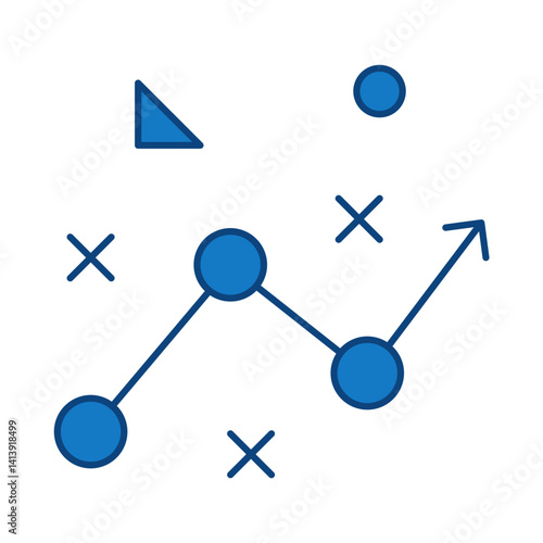 Strategy Blue Line Icon. Startup, Success, Growth Editable Stroke Vector Illustration