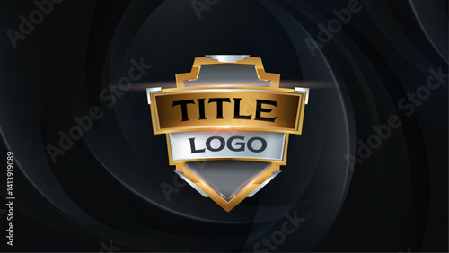 Golden and Logo Symbol Badge with Flying Wings. Royal Style Icon Emblem. Sports Team Logo. Luxury Brand Name Plate. Sports Shield Logo. Protection Icon with Title.