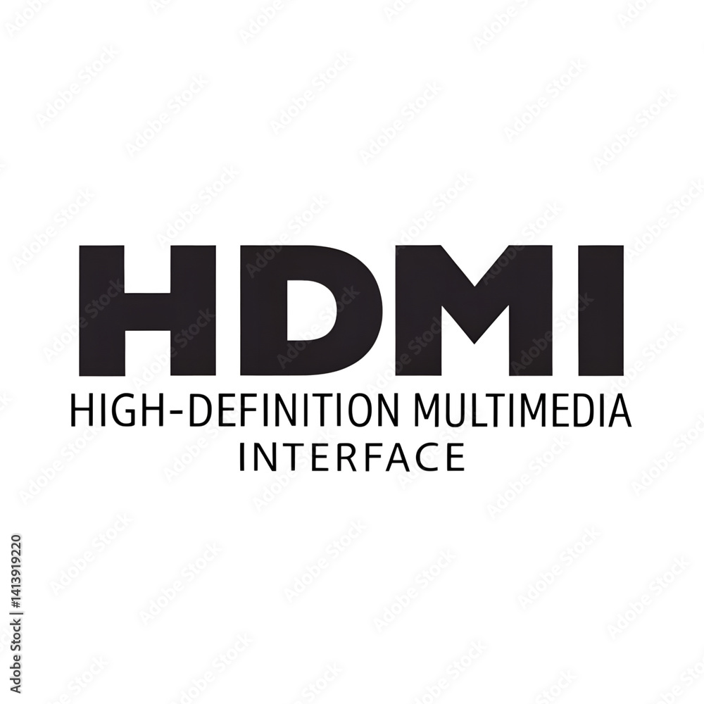 Fototapeta premium HDMI High-Definition Multimedia Interface Logo on Transparent Background