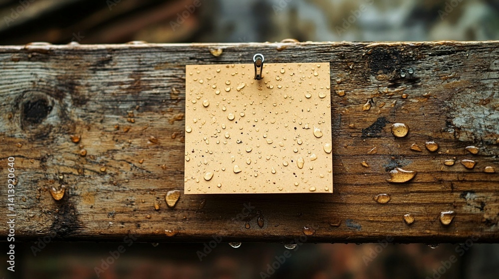 Rain-Soaked Note on Wood