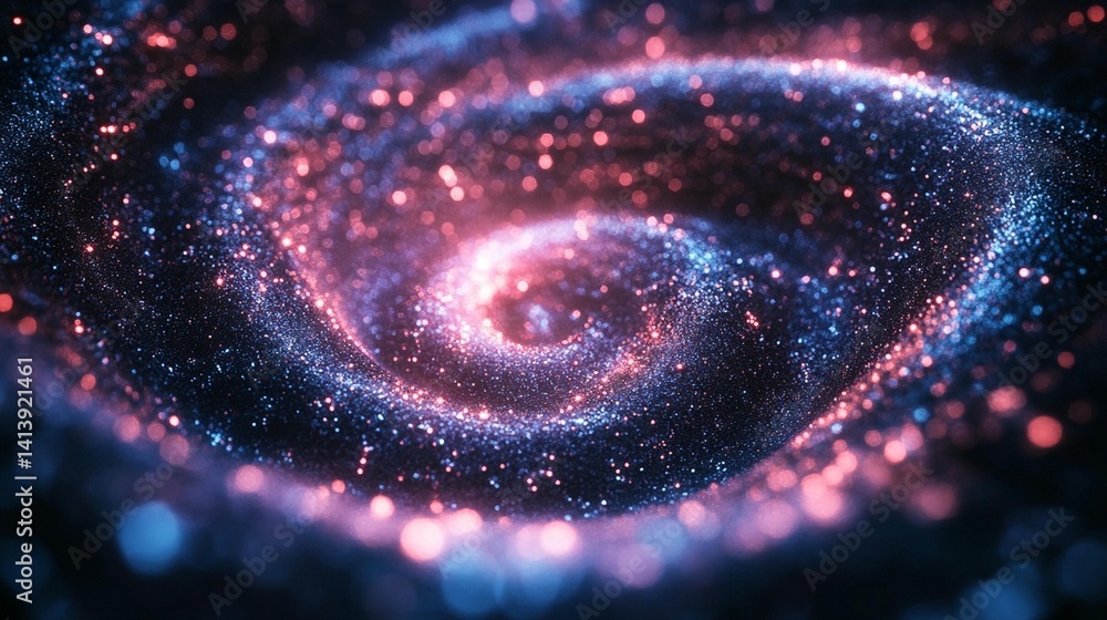 Glowing Spiral of Glitter