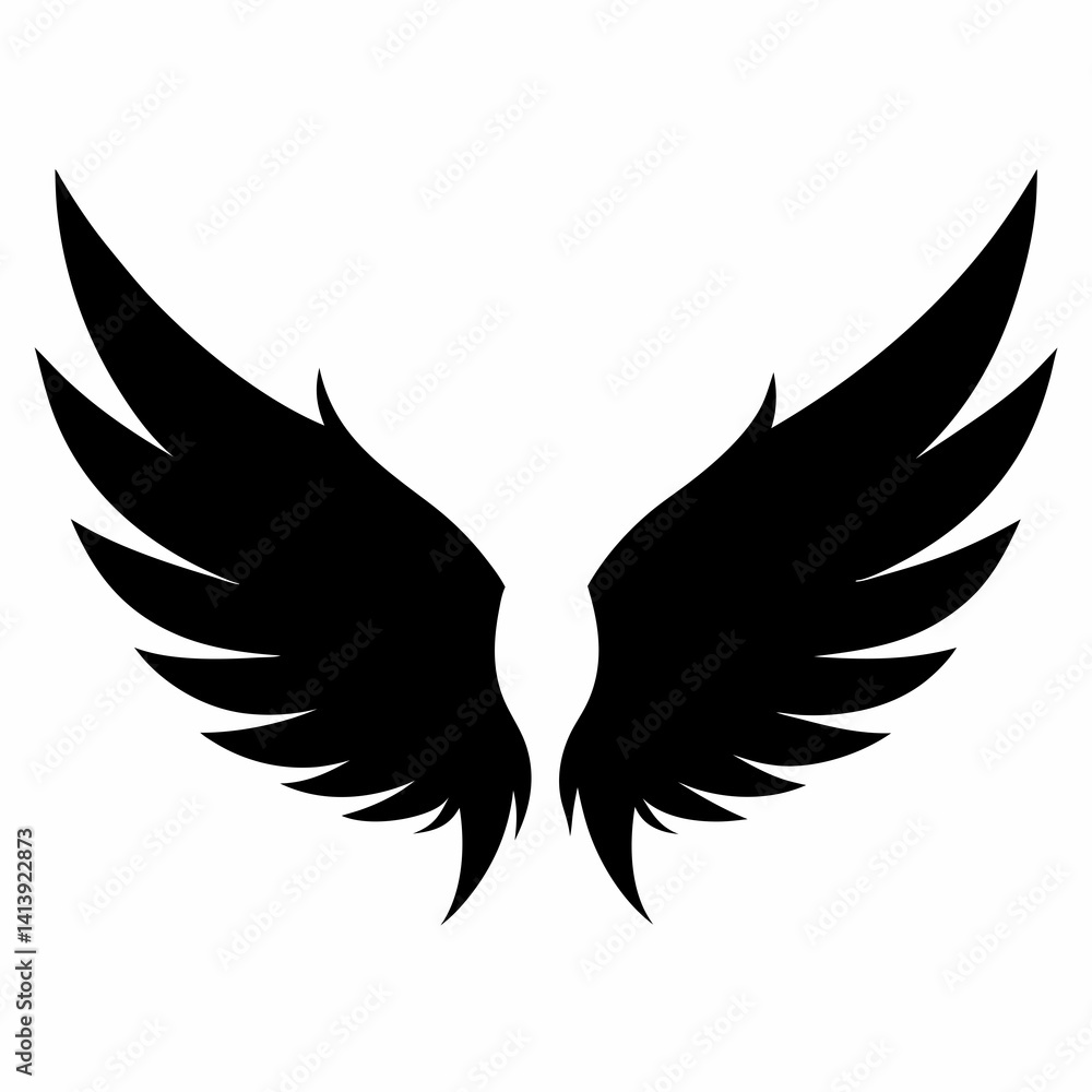 Fototapeta premium a wing silhouettes black color silhouette