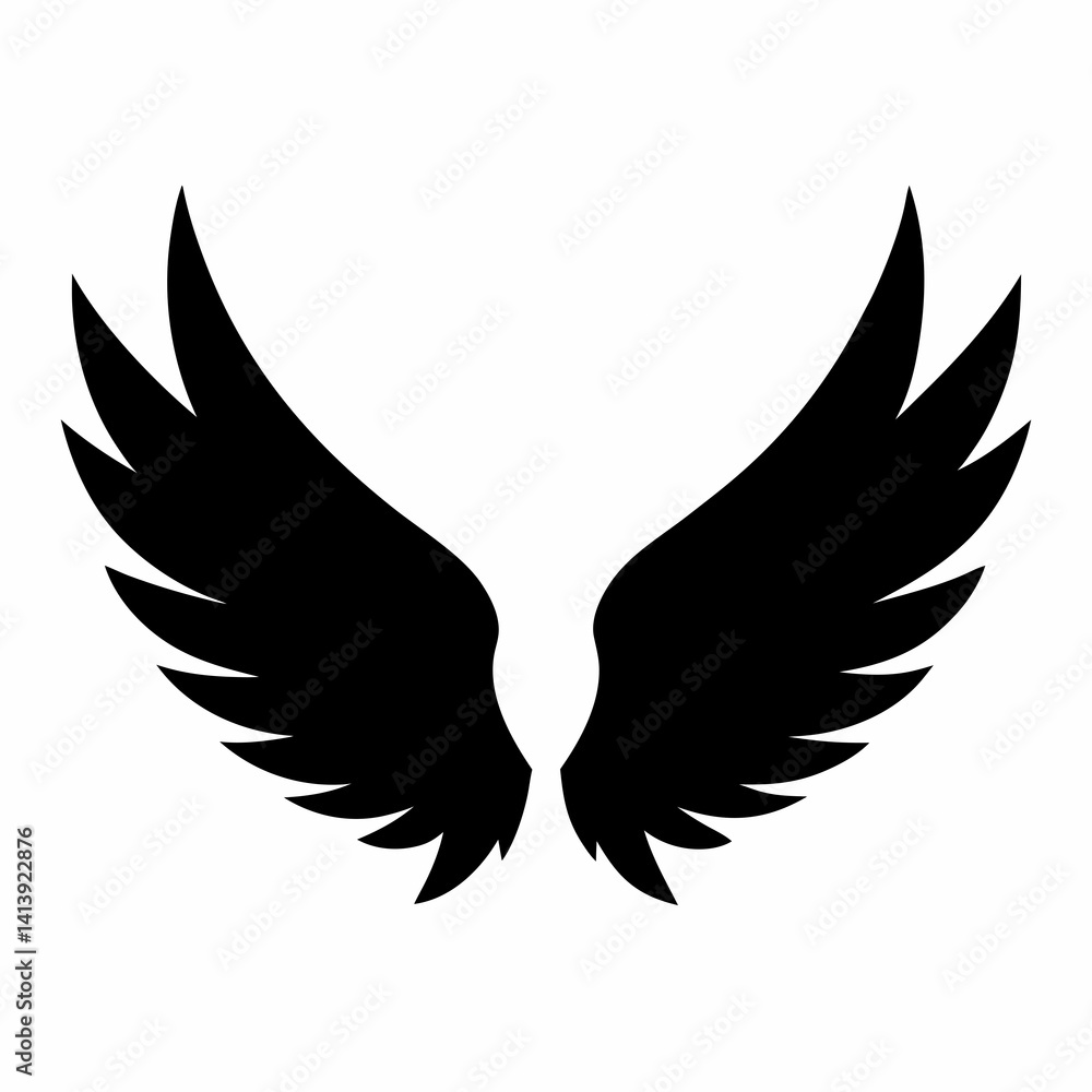 Obraz premium a wing silhouettes black color silhouette