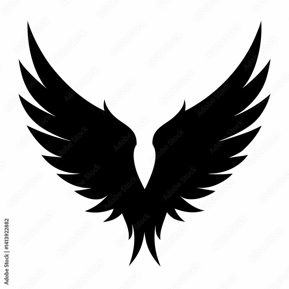 Obraz premium a wing silhouettes black color silhouette