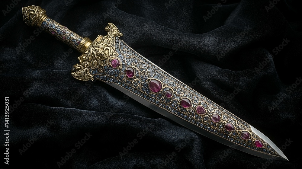 Ornate Gem-Encrusted Dagger