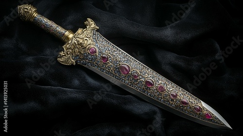 Obraz na płótnie Ornate Gem-Encrusted Dagger w salonie
