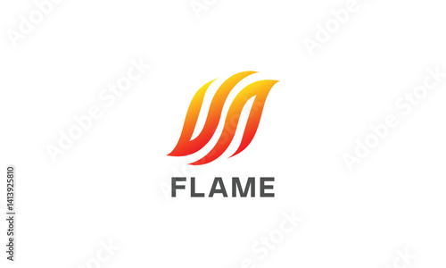Abstract Flame Logo with Gradient Fire Design