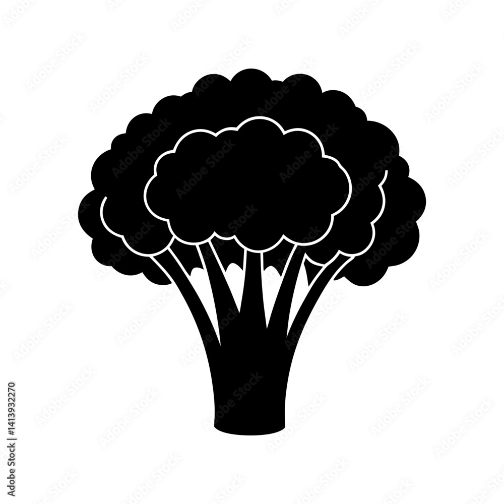 Broccoli Silhouette vector illustration Broccoli Silhouette vector illustration