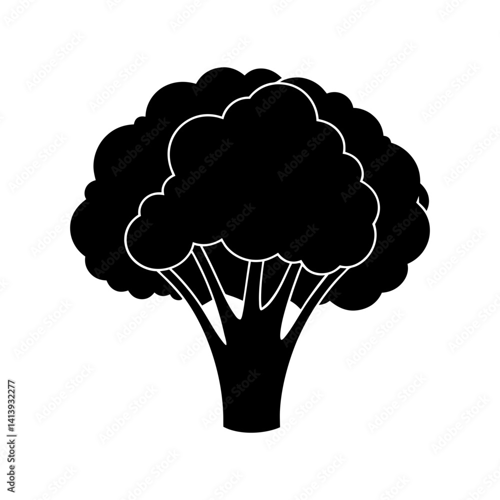 Broccoli Silhouette  vector illustration