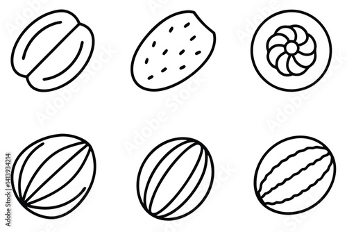 pecan sandie line art illustration simple clean artistic drawing