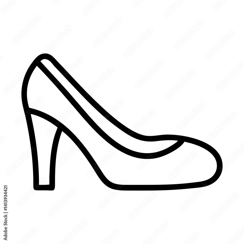 Stylish high heeled shoe icon with a sleek and modern design Stylish high heeled shoe icon with a sleek and modern design