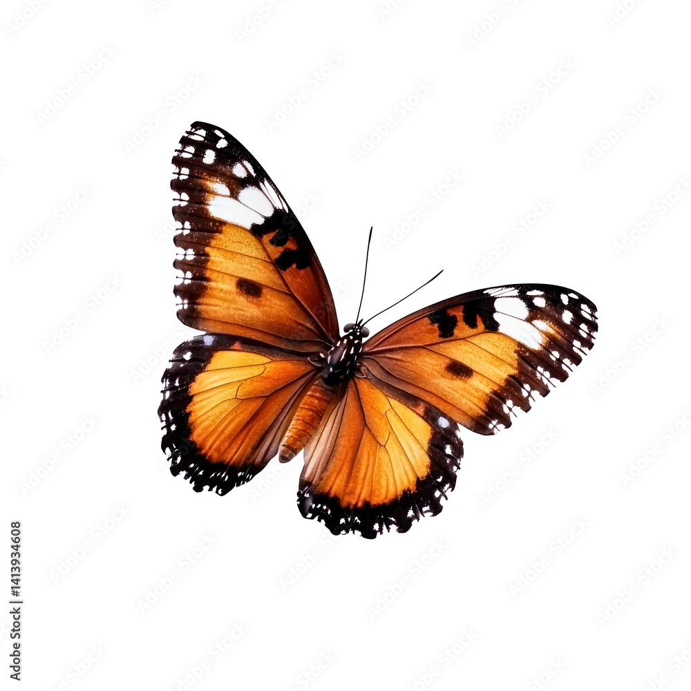 Fototapeta premium Butterfly flying isolate on transparent background