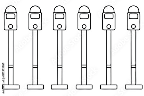 Parking Meter Line Art for Urban Designs