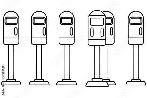 Parking meter line art for urban scenes