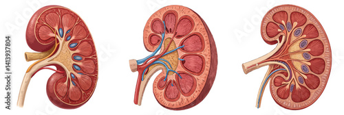 set for Kidney vactor  illustration isolated on a transparent background