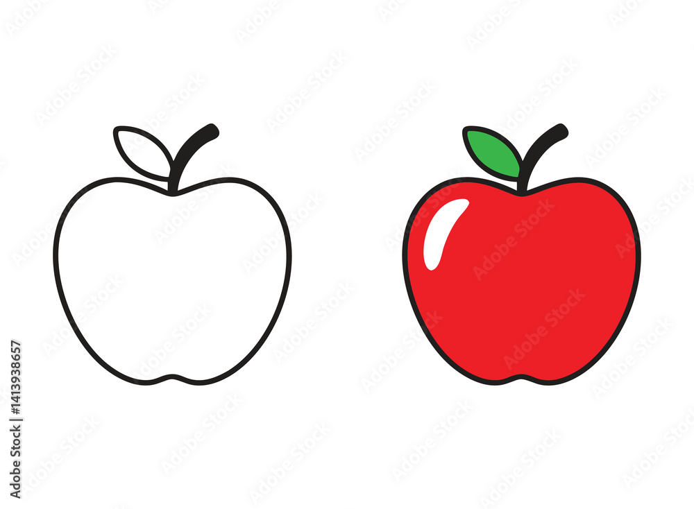 Apple vector fruit on withe background Apple vector fruit on withe background