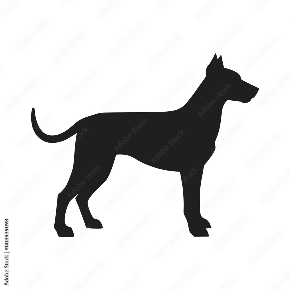 Vector silhouette of dog on white background Vector silhouette of dog on white background