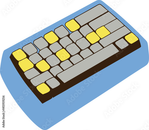 A keyboard vector illustration is a digital image of a keyboard created using vector graphics, which are made of points, lines, and curves, allowing for scalability without loss of quality.