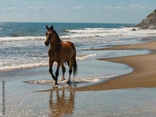 horse on the beach
